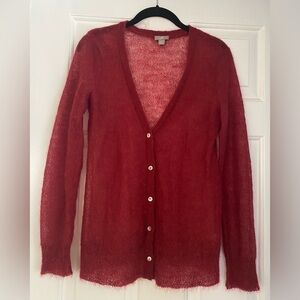 Women's Red Cardigan Sweater